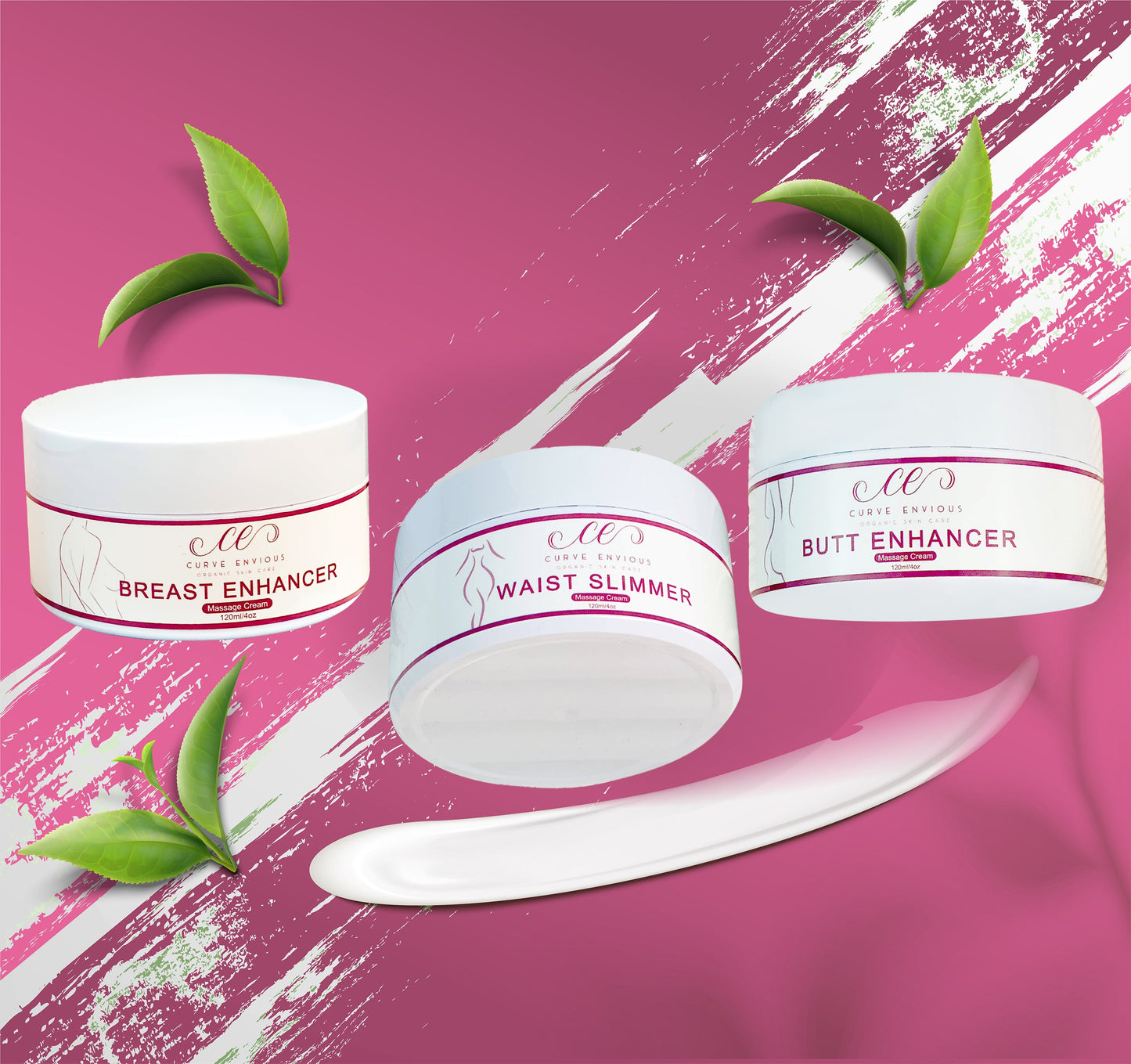 Curved Naturally Bundle (2 Waist, 2 Breast, 2 Butt Creams)